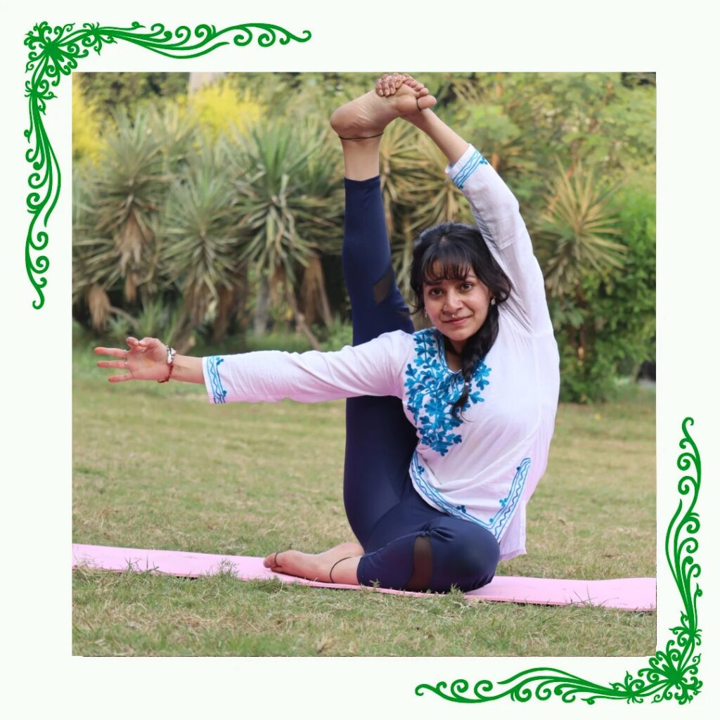 Woman practicing yoga at home during online free yoga classes to heal PCOD, infertility, and hormonal imbalance naturally